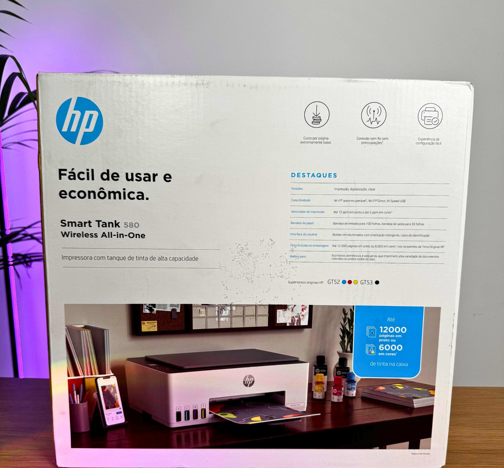 Impresora Hp 580 Smart Tank Wi-fi Multifuncion