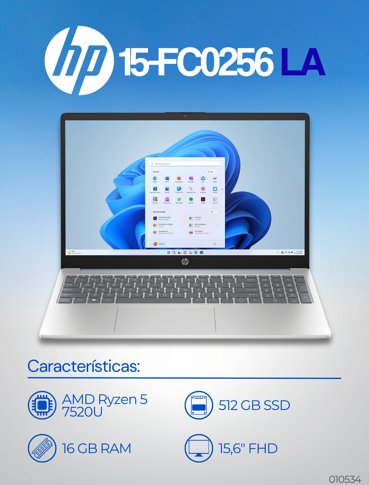 Hp 15-fc0256la Amd Ryzen 5 7520u