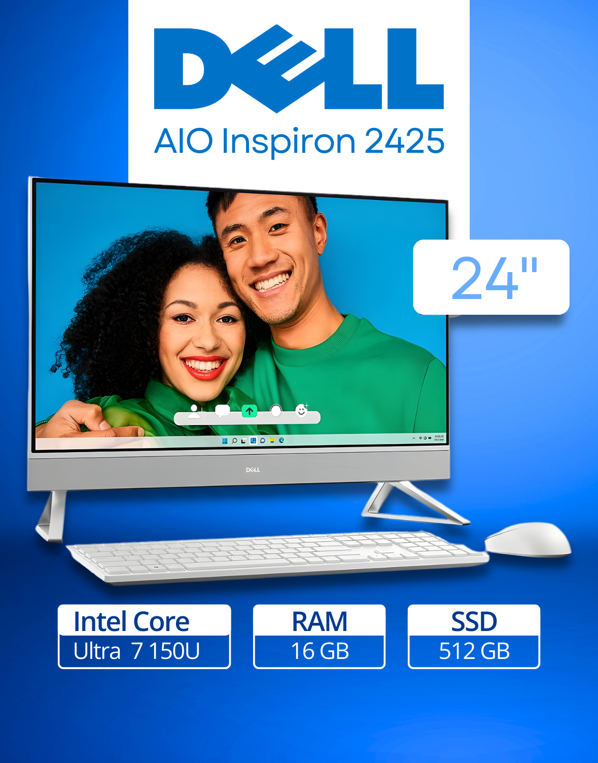 Aio Dell Inspiron 2425 Intel Core Ultra 7 (150u)